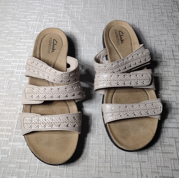 Clarks Laurieann Cove in Sand Leather 9.5 Adjustable Straps Ultimate Comfort - Picture 1 of 6